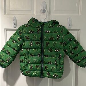 Green Tractor Print Kids Jacket